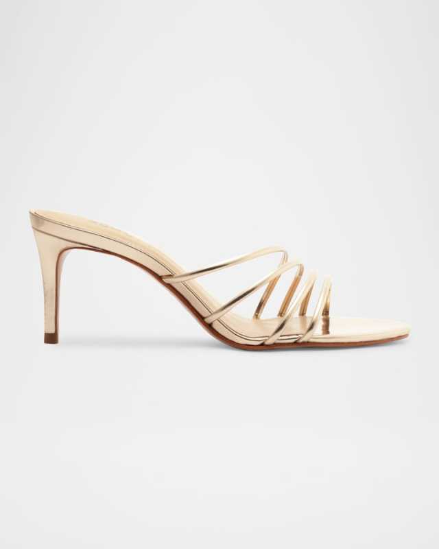 Inez Strappy Metallic Slide Sandals